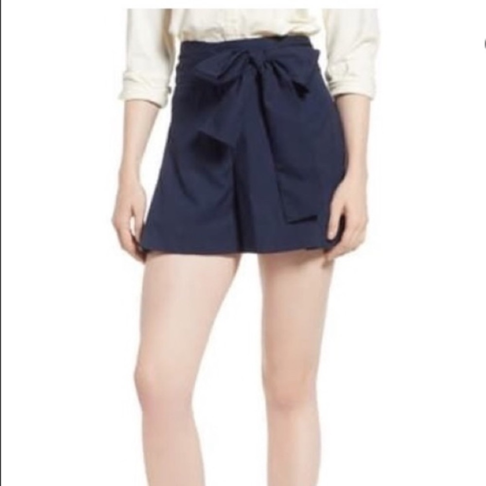 J CREW Poplin Tie Waist Shorts Black Pockets Cotton Sz 4 NEW